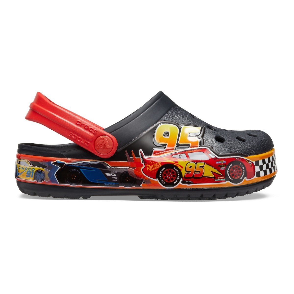 Saboti Crocs Fun Lab Disney and Pixar Cars Band Clog Negru - Black - imagine 5